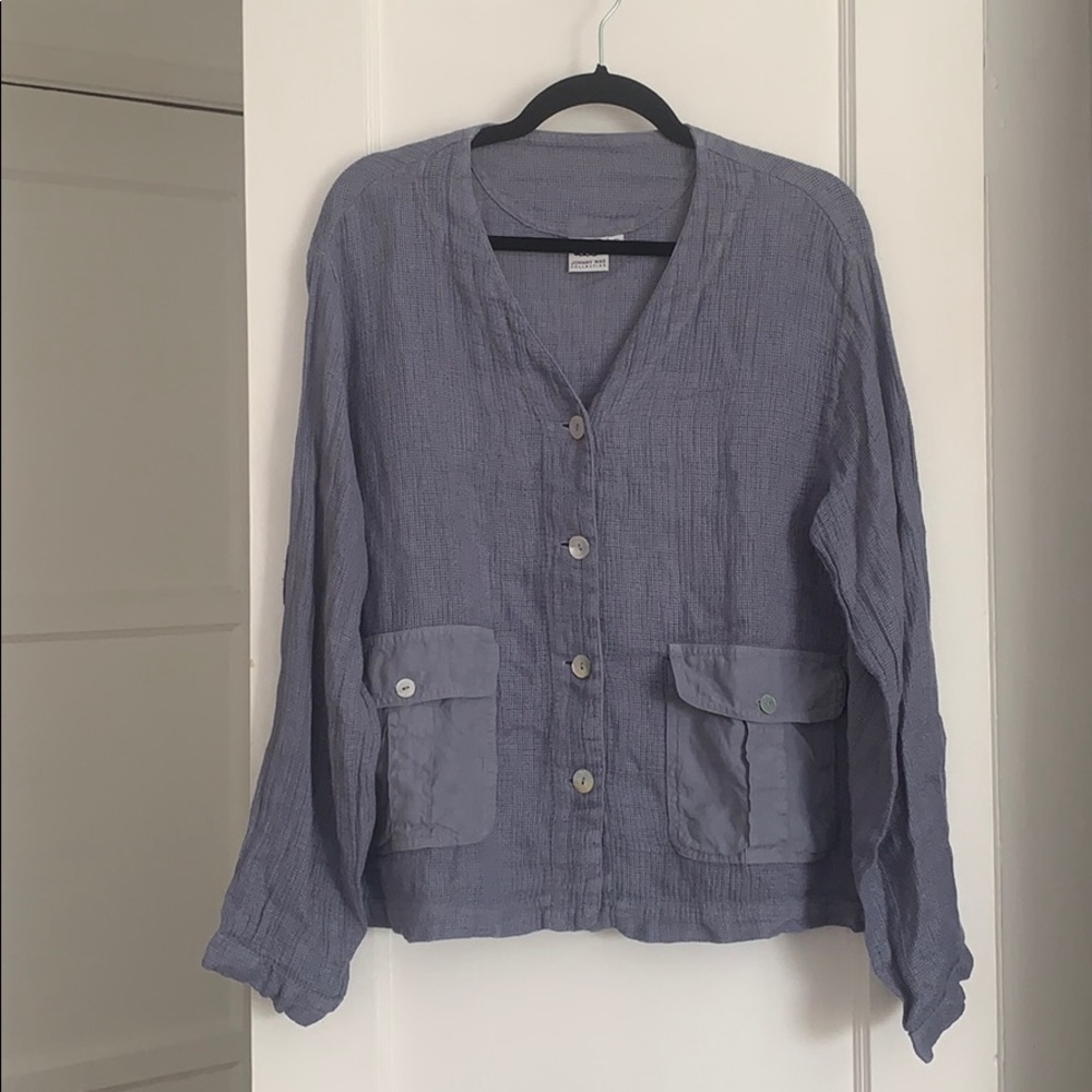Johnny Was Collection Linen Cardigan Vintage